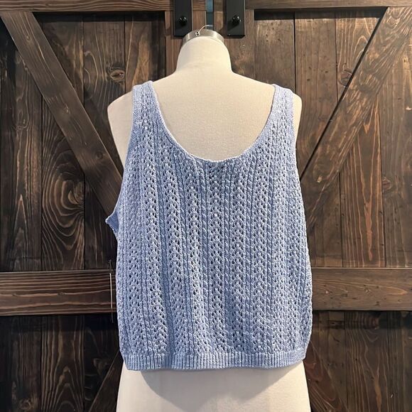 Nwt Frye BUTTON-UP POINTELLE  knitted crop TANK XL - Picture 4 of 9